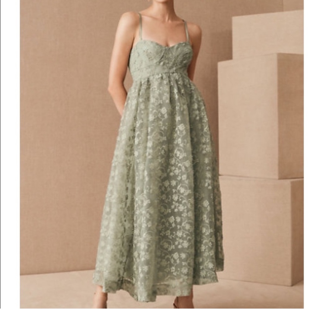 BHLDN x Anthropologie Isadora Organza formal midi dress